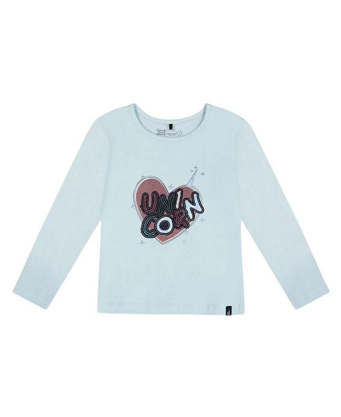 Футболка для девочек из органического хлопка - Little Kid Deux par Deux, синий 
Футболка для девочек из органического хлопка - Little Kid Deux par Deux, синий