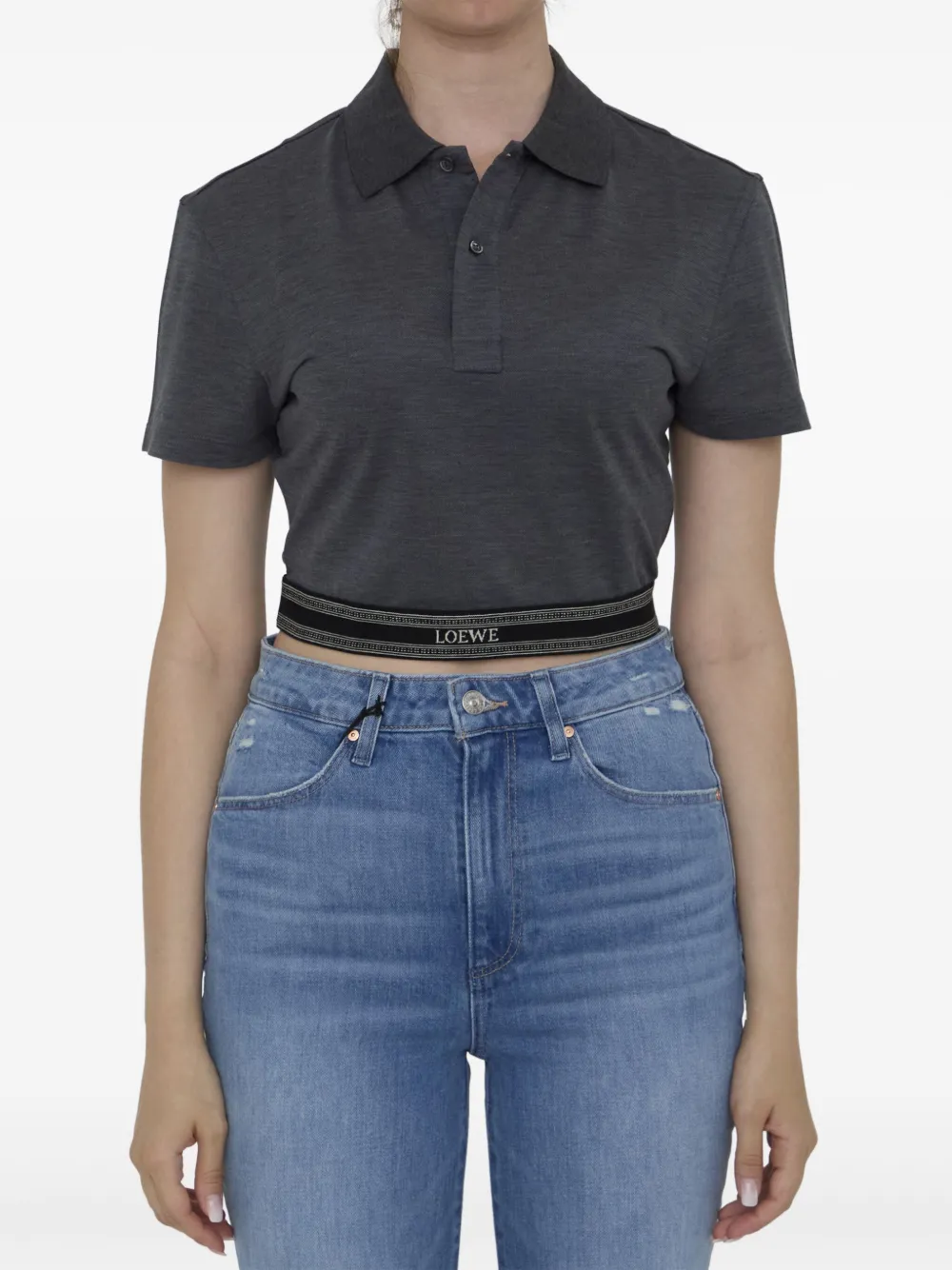 Укороченная рубашка поло LOEWE, серый
Укороченная рубашка поло LOEWE, серый