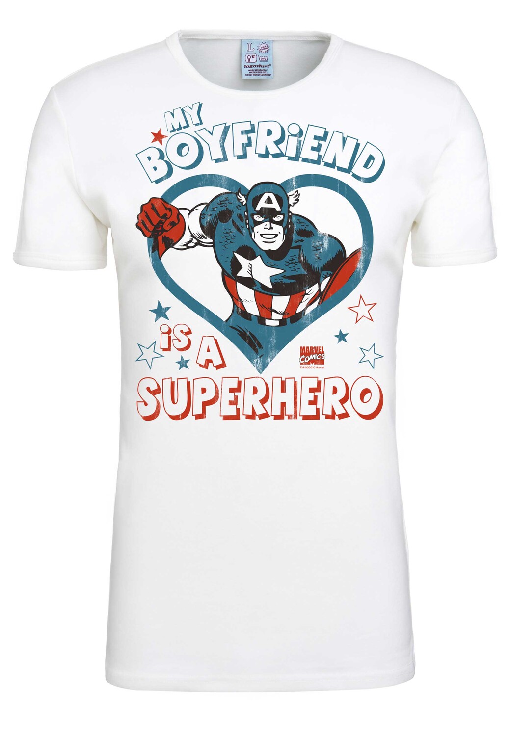 Футболка Logoshirt Marvel My Boyfriend Is A Superhero, цвет altweiss
Футболка Logoshirt Marvel My Boyfriend Is A Superhero, цвет altweiss