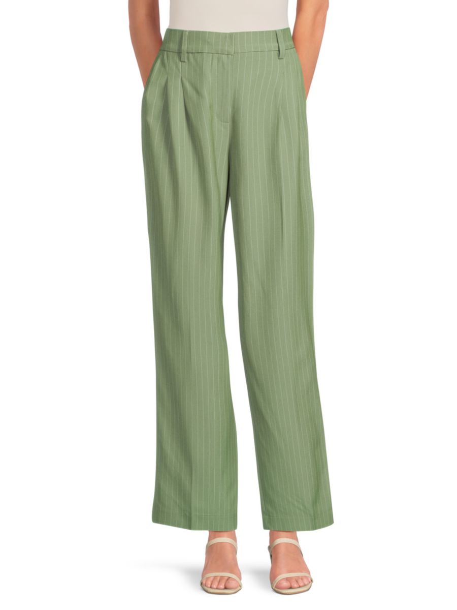 Широкие брюки в тонкую полоску Vero Moda, цвет Hedge Green 
Широкие брюки в тонкую полоску Vero Moda, цвет Hedge Green