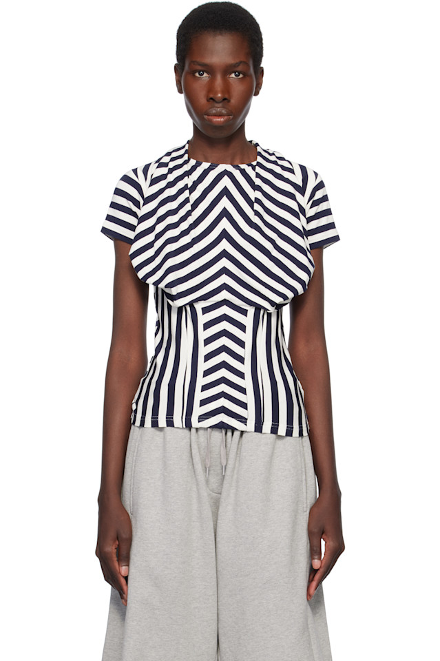 Полосатая футболка из джерси с драпировкой Pushbutton, цвет navy stripe
Полосатая футболка из джерси с драпировкой Pushbutton, цвет navy stripe