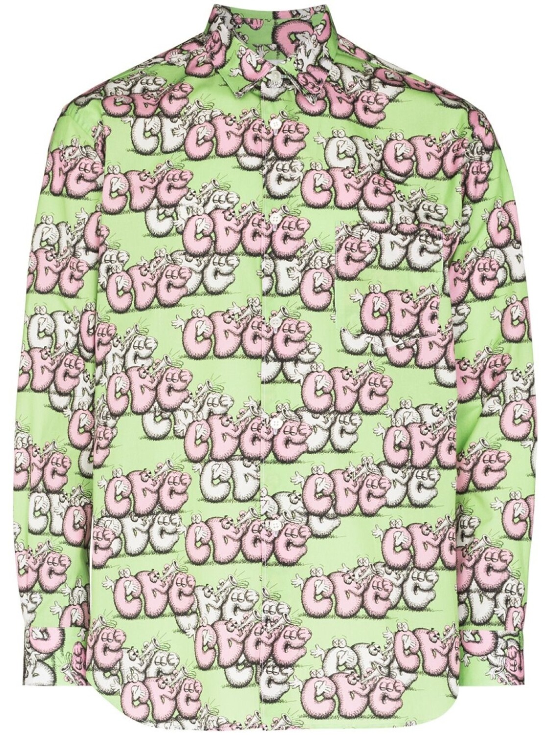 Comme Des Garçons Shirt рубашка с принтом из коллаборации с KAWS, зеленый 
Comme Des Garçons Shirt рубашка с принтом из коллаборации с KAWS, зеленый