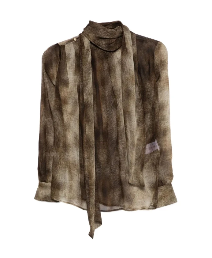 Блузка из вуали с принтом под питона Elisabetta Franchi, мультиколор
Блузка из вуали с принтом под питона Elisabetta Franchi, мультиколор