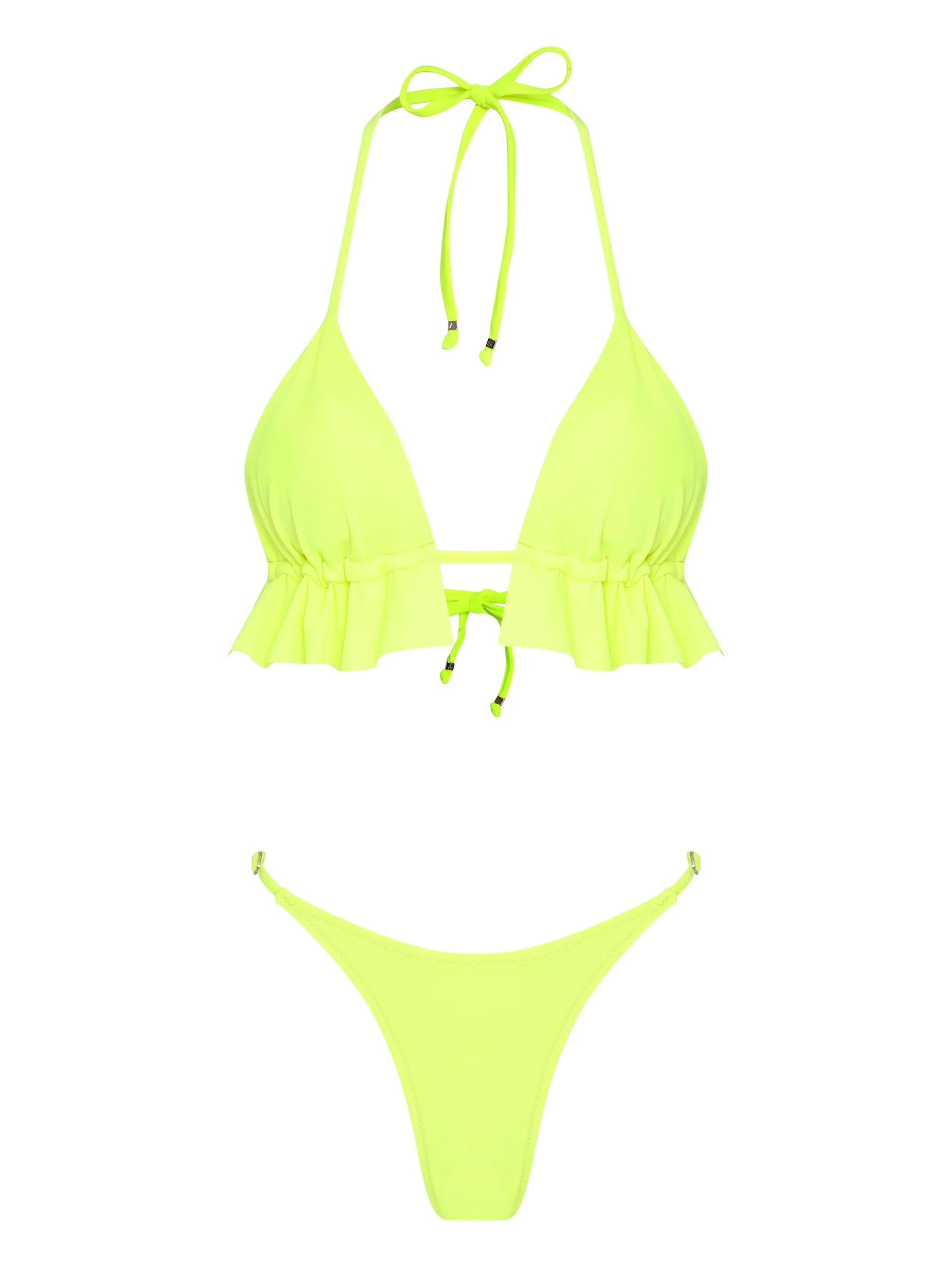Бикини с треугольными чашками и оборками Amir Slama, желтый
Бикини с треугольными чашками и оборками Amir Slama, желтый