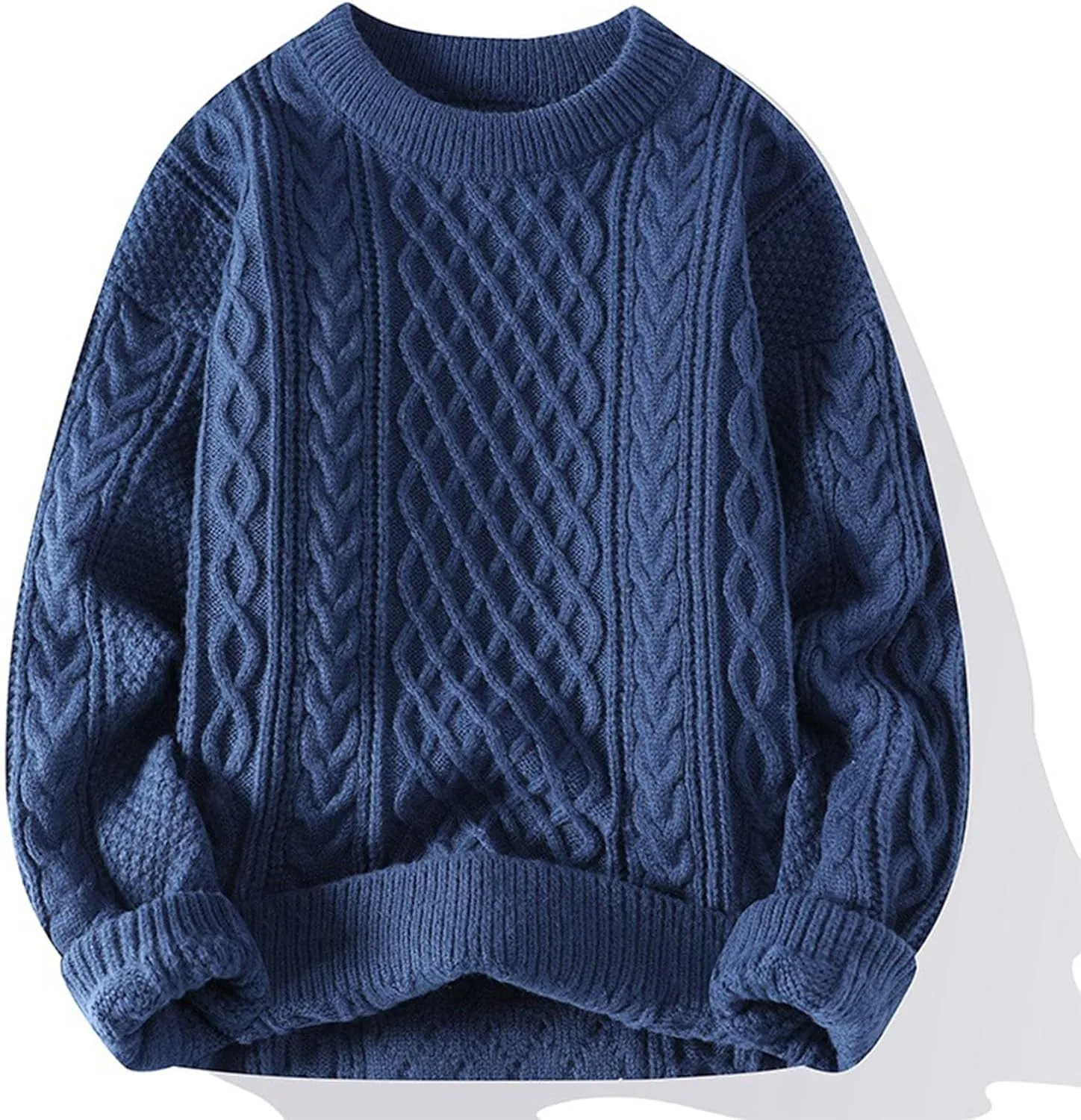 Мужской оверсайз свитер с косой вязкой
Мужской оверсайз свитер с косой вязкой