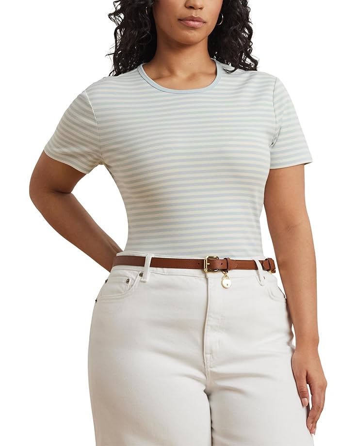 Футболка Lauren Ralph Lauren Plus Size Striped Stretch Cotton Crew Neck Tee, цвет Aqua Pearl/Mascarpone Cream
Футболка Lauren Ralph Lauren Plus Size Striped Stretch Cotton Crew Neck Tee, цвет Aqua Pearl/Mascarpone Cream