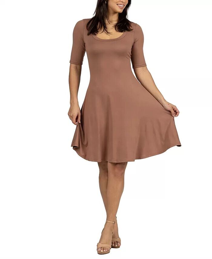 Платье длиной до колена с рукавами до локтя 24seven Comfort Apparel, коричневый
Платье длиной до колена с рукавами до локтя 24seven Comfort Apparel, коричневый