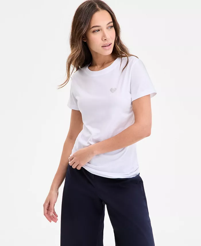 Женская хлопковая футболка с вышивкой в виде сердца BOSS Orange, белый
Женская хлопковая футболка с вышивкой в виде сердца BOSS Orange, белый