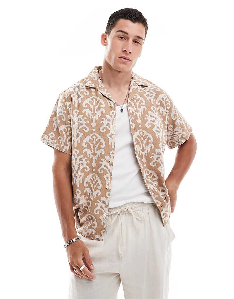 Jack & Jones Светло-коричневая рубашка премиум класса с кубинским воротником в кардном узоре 3р
Jack & Jones Светло-коричневая рубашка премиум класса с кубинским воротником в кардном узоре 3р