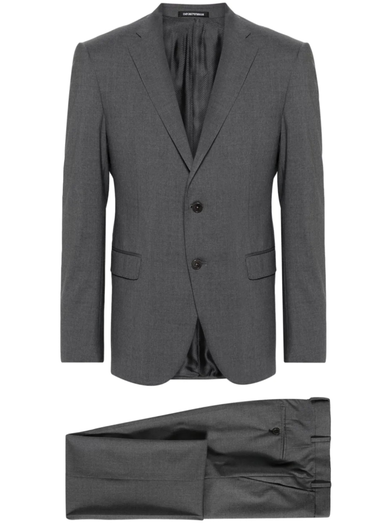 Костюм из вирджинской шерсти с однобортным пиджаком Emporio Armani, серый
Костюм из вирджинской шерсти с однобортным пиджаком Emporio Armani, серый