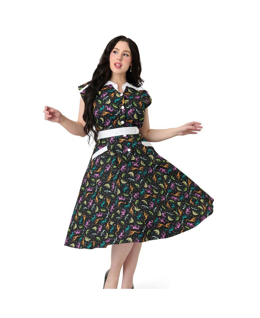 Платье-трапеция Хедды больших размеров 1950-х годов Unique Vintage, Charcoal 11
Платье-трапеция Хедды больших размеров 1950-х годов Unique Vintage, Charcoal 11