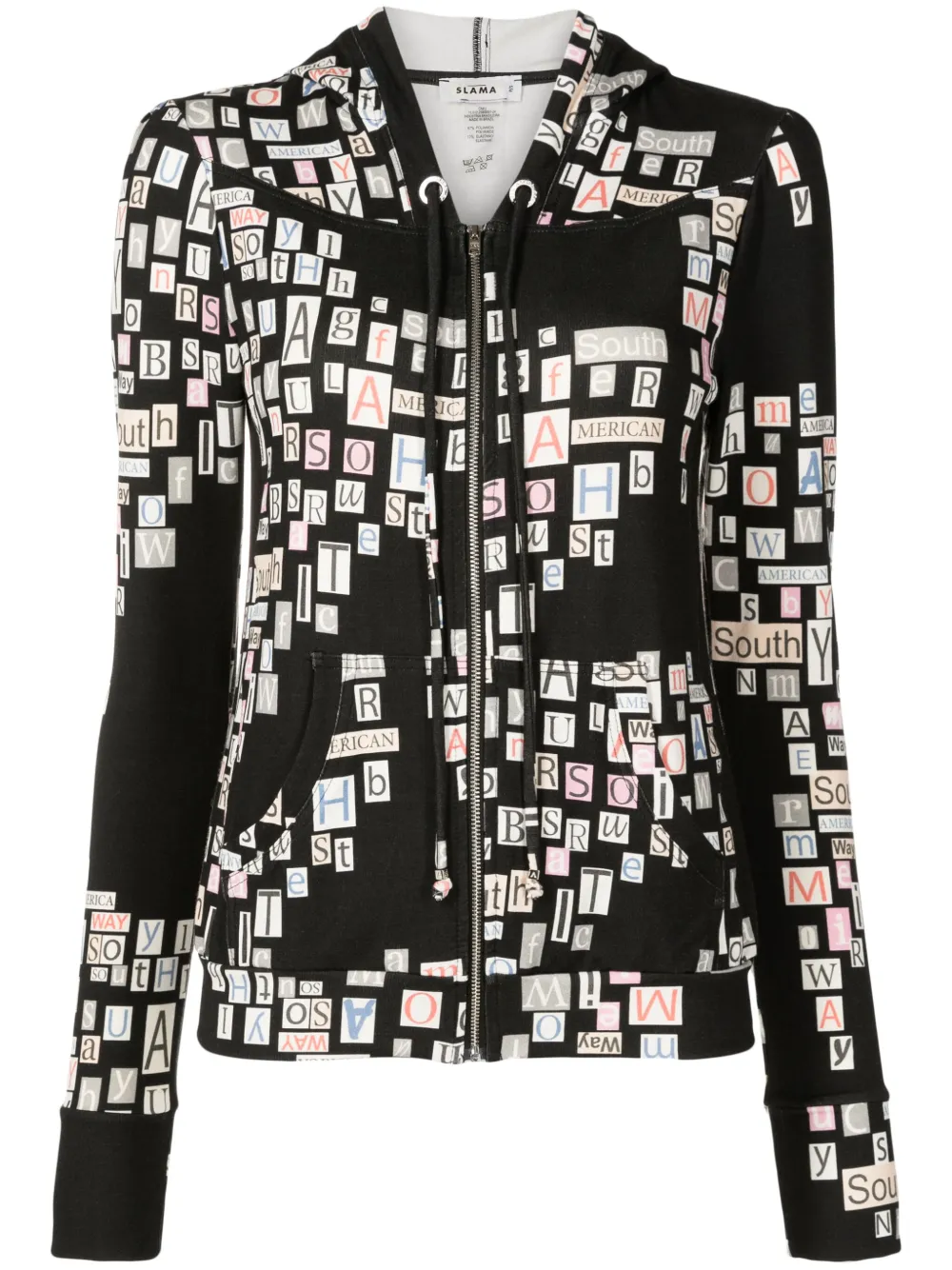 Толстовка с капюшоном на молнии с текстовым принтом Amir Slama, черный
Толстовка с капюшоном на молнии с текстовым принтом Amir Slama, черный