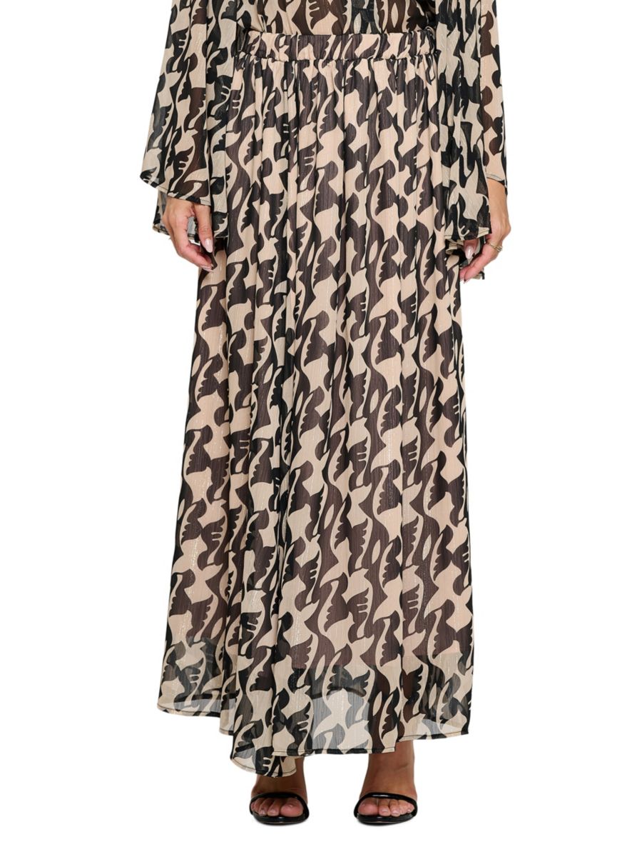 Полупрозрачная юбка макси с принтом Renee C., черный 
Полупрозрачная юбка макси с принтом Renee C., черный