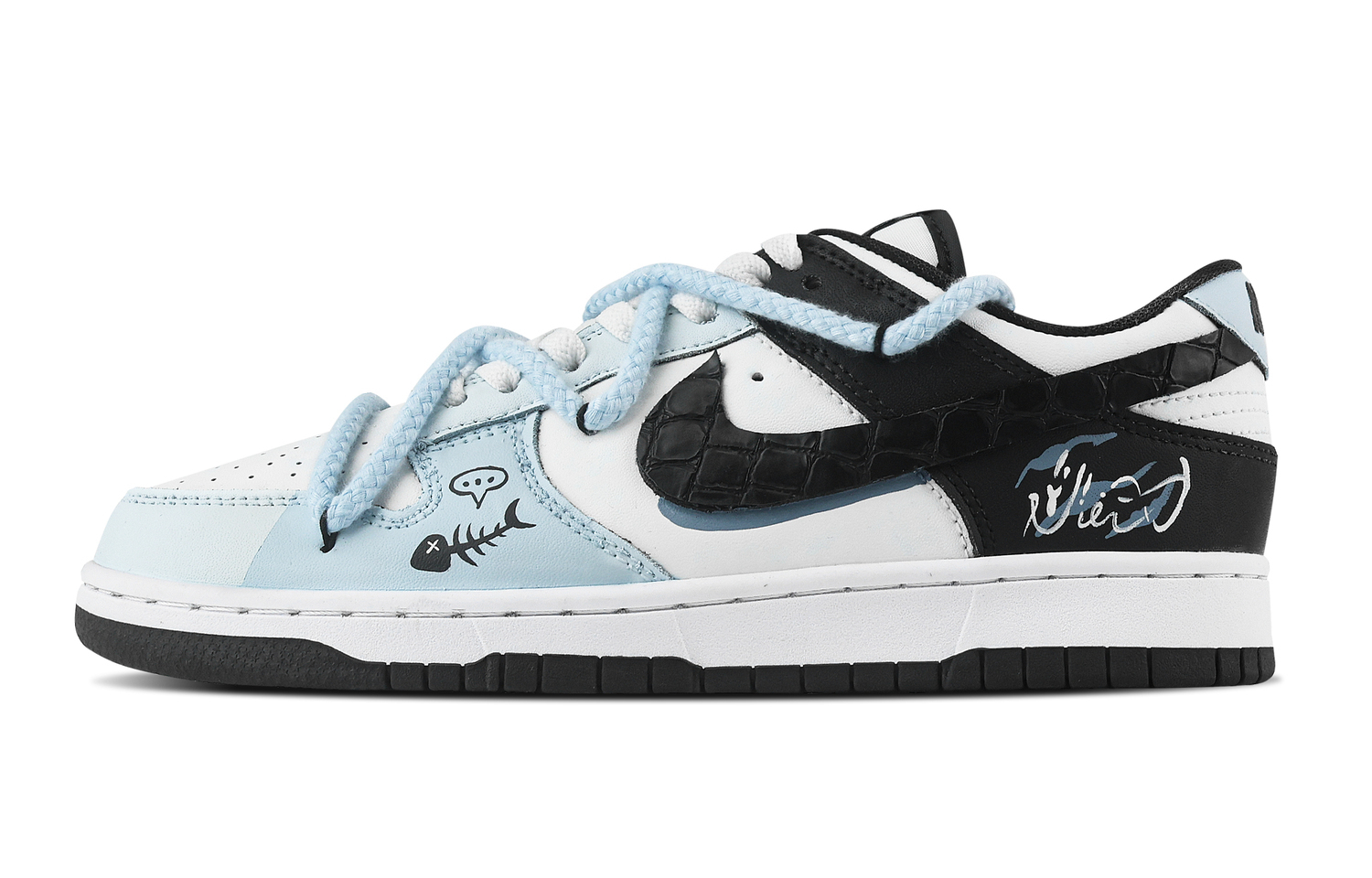 Nike Данк Фиш Мит Ю Противоскользящие устойчивые к истиранию низкие скейтборд кроссовки унисекс черный синий - черный синий, цвет Black Blue
Nike Данк Фиш Мит Ю Противоскользящие устойчивые к истиранию низкие скейтборд кроссовки унисекс черный синий - черный синий, цвет Black Blue