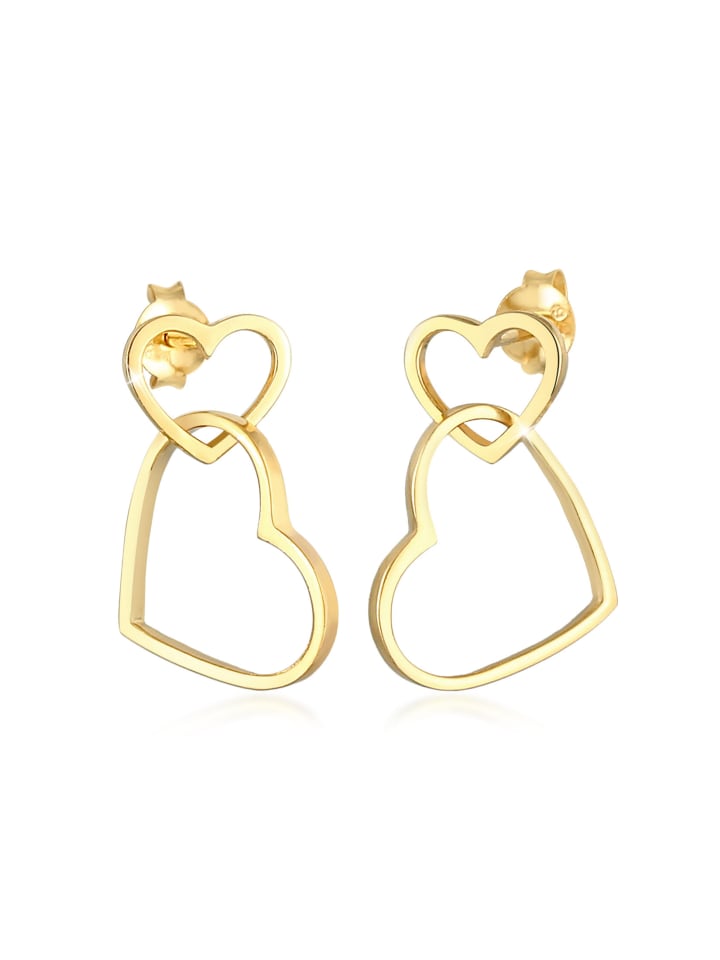 Elli Серьги в форме сердца из серебра 925 пробы с золотым покрытием
Elli Серьги в форме сердца из серебра 925 пробы с золотым покрытием