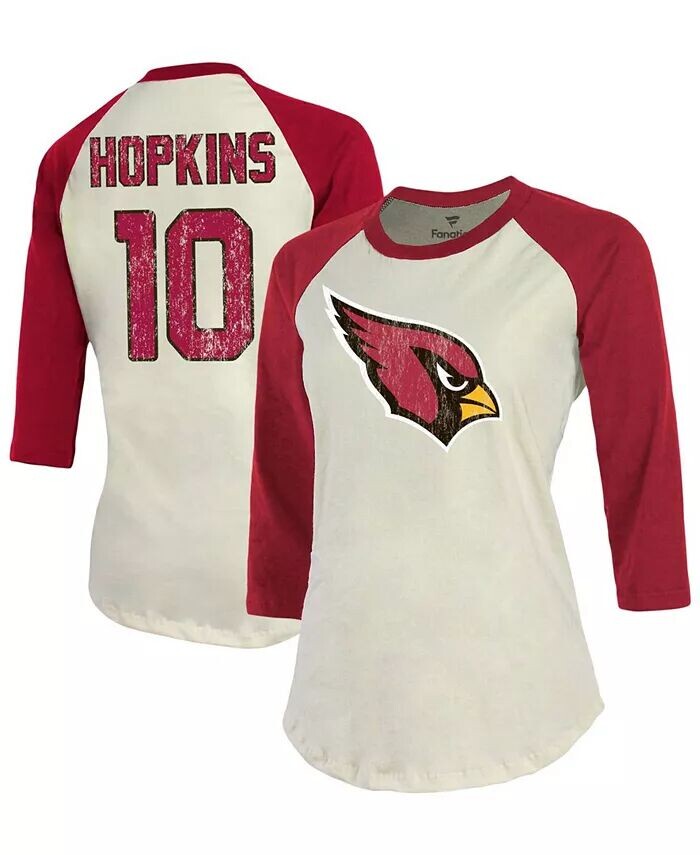 Женская футболка Deandre Hopkins Cream, Cardinal Arizona Cardinals Player реглан, имя, номер, рукав 3/4 Fanatics
Женская футболка Deandre Hopkins Cream, Cardinal Arizona Cardinals Player реглан, имя, номер, рукав 3/4 Fanatics