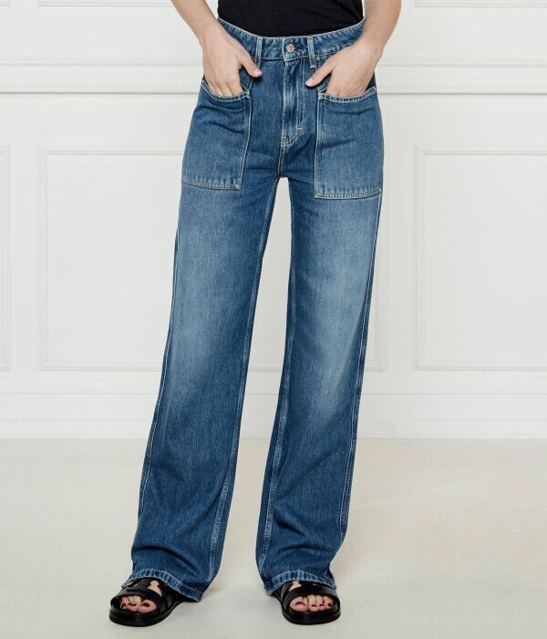 Джинсы женские Boss Orange широкие с накладными карманами, синий
Джинсы женские Boss Orange широкие с накладными карманами, синий