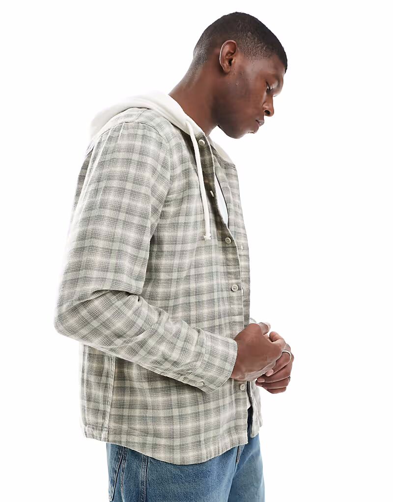 Рубашка Hollister с капюшоном и длинными рукавами из фланели в зеленую клетку
Рубашка Hollister с капюшоном и длинными рукавами из фланели в зеленую клетку