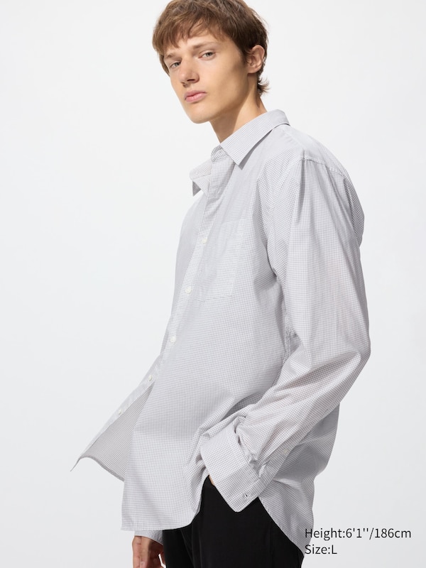 Рубашка regular fit из поплина (клетка) Uniqlo, 01 off white
Рубашка regular fit из поплина (клетка) Uniqlo, 01 off white