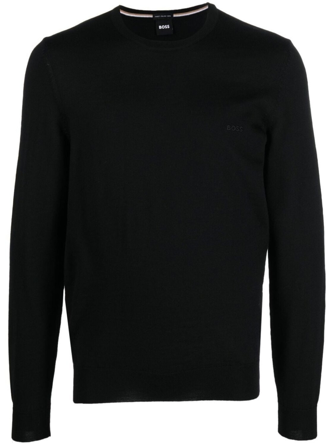 BOSS джемпер из необработанной шерсти, черный 
BOSS джемпер из необработанной шерсти, черный