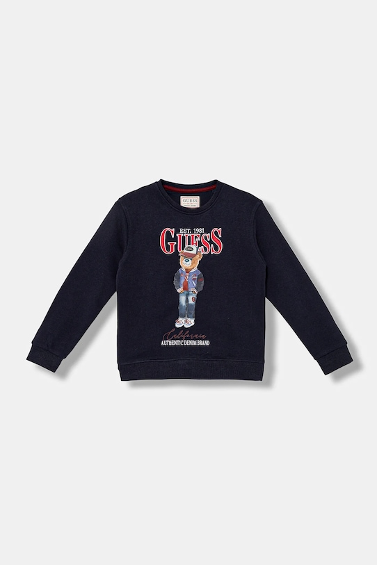 Детская хлопковая толстовка Guess, темно-синий
Детская хлопковая толстовка Guess, темно-синий