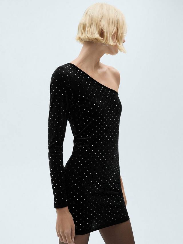 Асимметричное мини-платье со стразами xtachi Mango, черный
Асимметричное мини-платье со стразами xtachi Mango, черный
