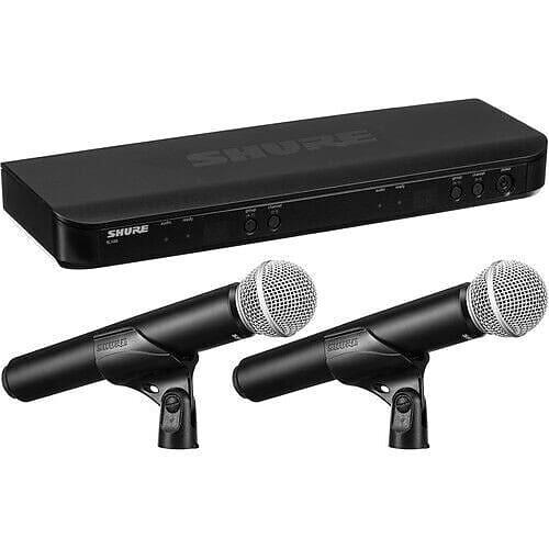 Беспроводная микрофонная система Shure BLX288/SM58 H11 Dual Handheld Wireless Microphone System (H11:572-596 MHz) 
Беспроводная микрофонная система Shure BLX288/SM58 H11 Dual Handheld Wireless Microphone System (H11:572-596 MHz)