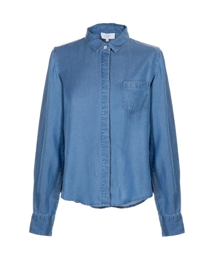 Элегантная рубашка из лиоцелла с логотипом h Hést, синий
Элегантная рубашка из лиоцелла с логотипом h Hést, синий