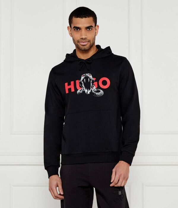 Толстовка мужская Fit Hugo с принтом, черный 
Толстовка мужская Fit Hugo с принтом, черный