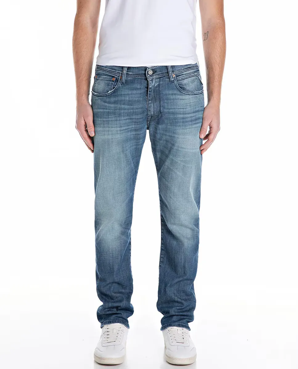 Мужские джинсы классического кроя с пятью карманами Replay, синий
Мужские джинсы классического кроя с пятью карманами Replay, синий