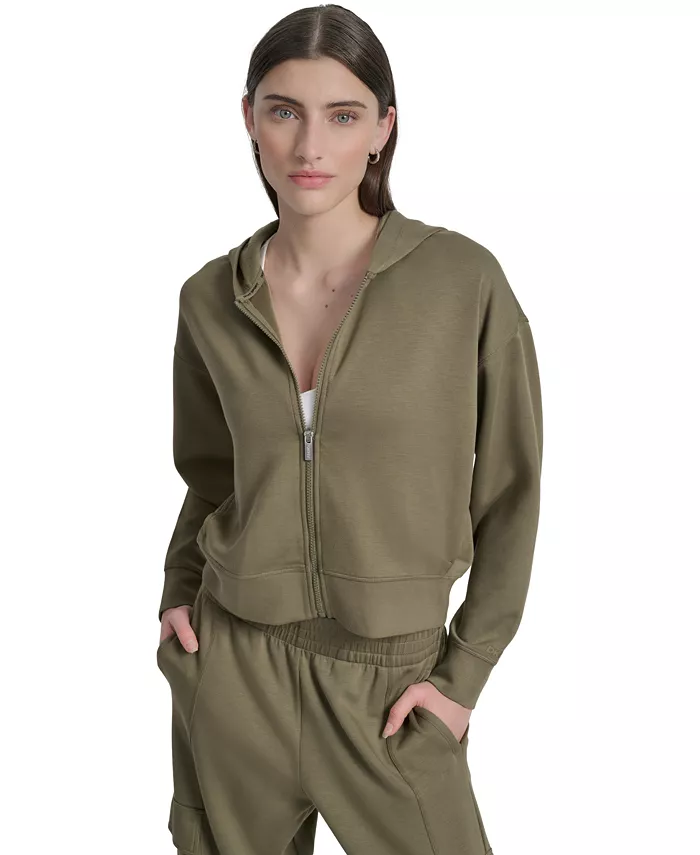 Женская толстовка с капюшоном и застежкой-молнией на заниженную линию плеча DKNY, зеленый
Женская толстовка с капюшоном и застежкой-молнией на заниженную линию плеча DKNY, зеленый