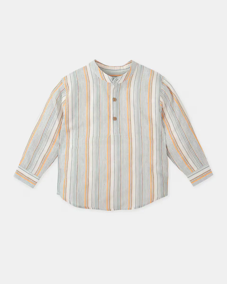 Полосатая рубашка для мальчиков с длинными рукавами и мандариновым воротником Tutto Piccolo, многоцветный
Полосатая рубашка для мальчиков с длинными рукавами и мандариновым воротником Tutto Piccolo, многоцветный