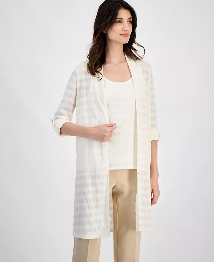 Женский кардиган с текстурированной вязкой и открытыми рукавами Anne Klein, коричневый/бежевый
Женский кардиган с текстурированной вязкой и открытыми рукавами Anne Klein, коричневый/бежевый