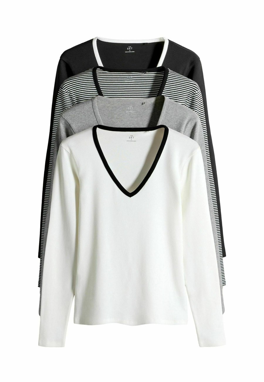 Топ THE SET REGULAR FIT-4 PACK V-NECK, Black White Grey Stripe/Black
Топ THE SET REGULAR FIT-4 PACK V-NECK, Black White Grey Stripe/Black