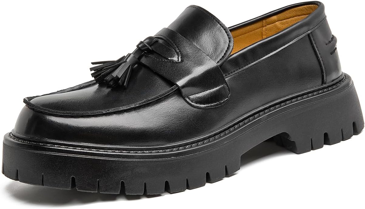 Мужские черные лоферы на платформе из лакированной кожи с кисточкой, без шнурков, с противоскользящей подошвой, круглым носком и классическим дизайном для работы, бизнеса и повседневной носки Zghnp
Мужские черные лоферы на платформе из лакированной кожи с кисточкой, без шнурков, с противоскользящей подошвой, круглым носком и классическим дизайном для работы, бизнеса и повседневной носки Zghnp