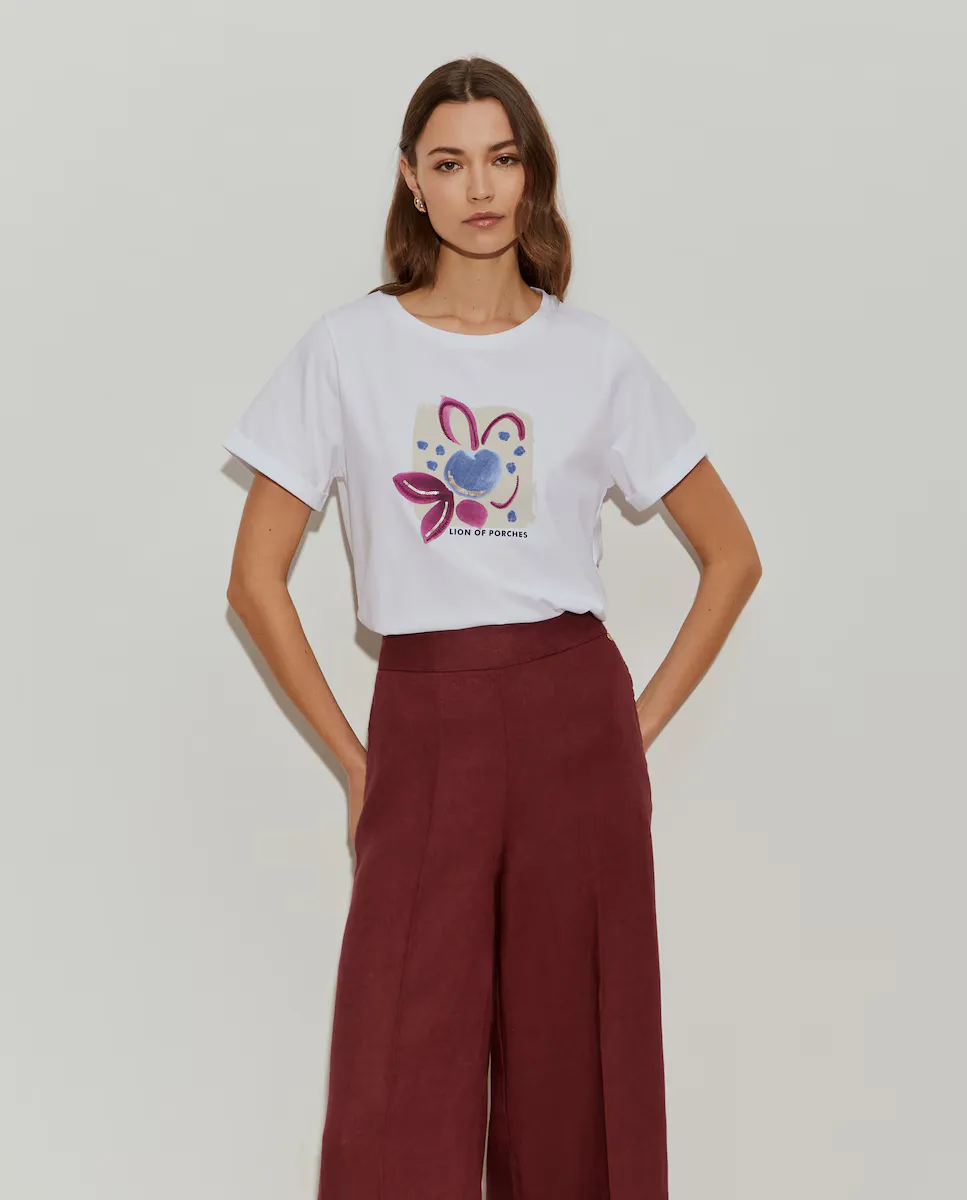 Женская хлопковая футболка с принтом на груди Lion of Porches, белый
Женская хлопковая футболка с принтом на груди Lion of Porches, белый