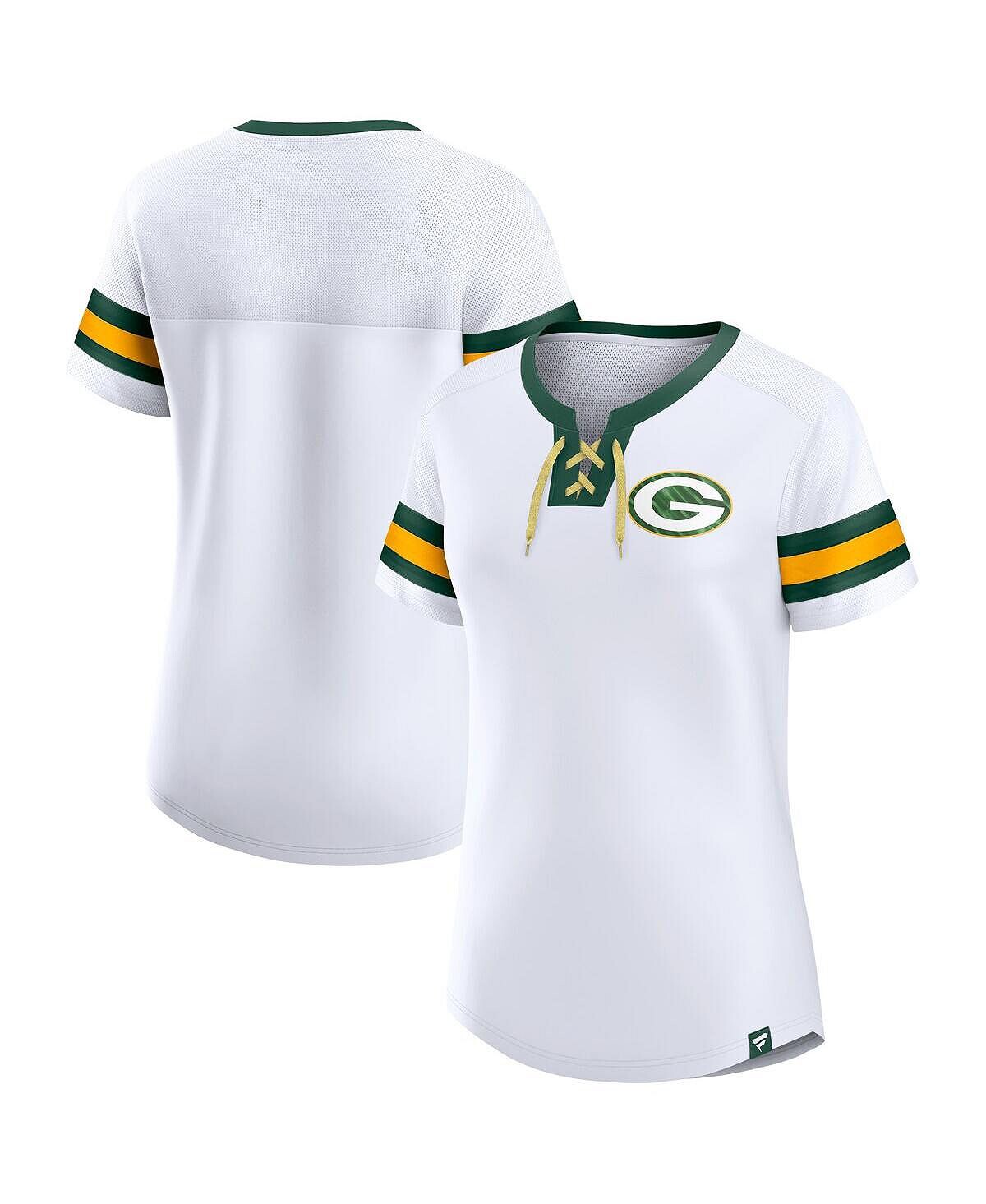 Женская фирменная белая футболка Green Bay Packers Sunday Best на шнуровке Fanatics, белый
Женская фирменная белая футболка Green Bay Packers Sunday Best на шнуровке Fanatics, белый