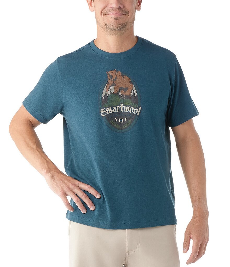 SmartWool Футболка с короткими рукавами и рисунком Bear Attack из смесовой шерсти, синий
SmartWool Футболка с короткими рукавами и рисунком Bear Attack из смесовой шерсти, синий