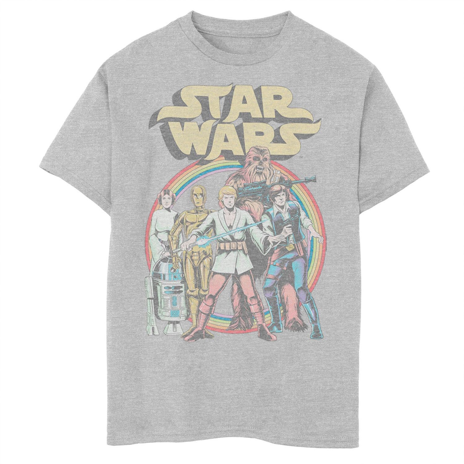 Футболка с логотипом группы «Радуга» в стиле ретро «Звездные войны» для мальчиков 8–20 лет Licensed Character