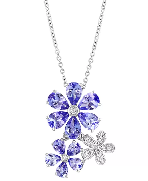 Ожерелье с подвеской в виде цветка Эффи из 14-каратного белого золота с танзанитом (3 карата) и бриллиантом (1/10 карата) длиной 18 дюймов Effy Collection, tanzanite
Ожерелье с подвеской в виде цветка Эффи из 14-каратного белого золота с танзанитом (3 карата) и бриллиантом (1/10 карата) длиной 18 дюймов Effy Collection, tanzanite