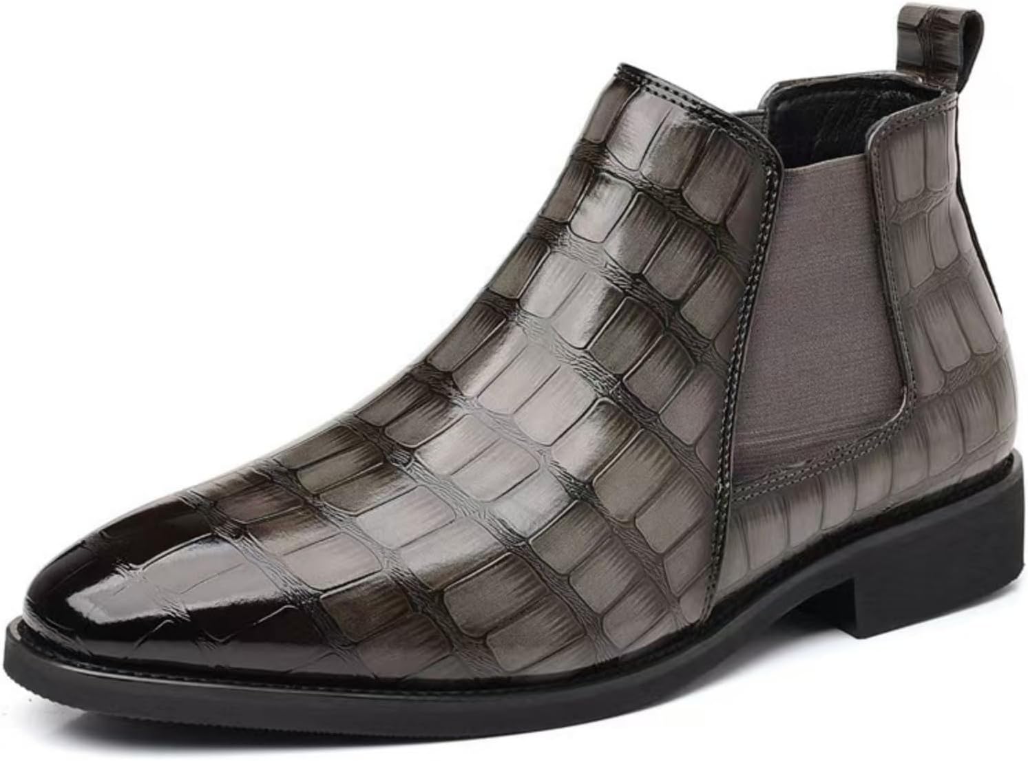 Мужские ботинки Chelsea Purubylley с крокодиловым тиснением, кожаные, деловые и повседневные, без шнурков, формальные мужские ботинки, серый
Мужские ботинки Chelsea Purubylley с крокодиловым тиснением, кожаные, деловые и повседневные, без шнурков, формальные мужские ботинки, серый