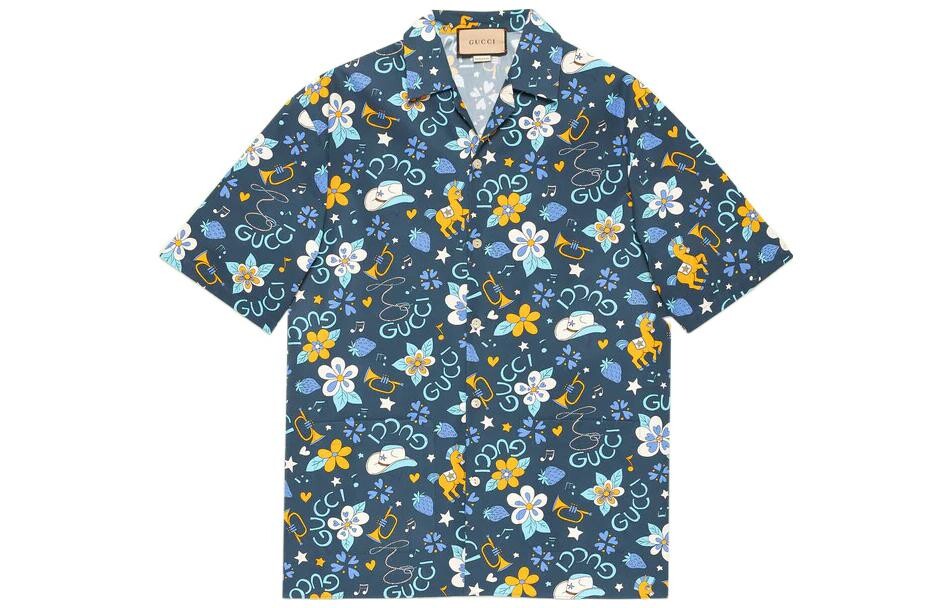 Мужская рубашка Gucci, синий/желтый
Мужская рубашка Gucci, синий/желтый
