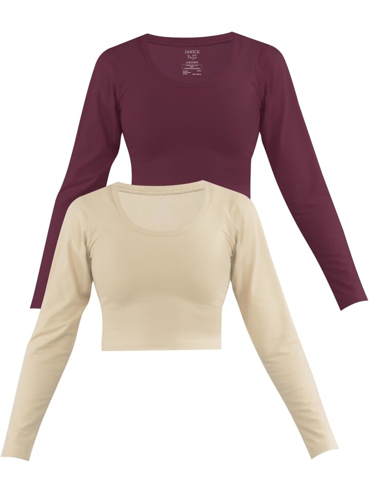 Лонгслив Janice 2 x Damen crop Langarmshirt Nerja, цвет Beige/Burgund
Лонгслив Janice 2 x Damen crop Langarmshirt Nerja, цвет Beige/Burgund