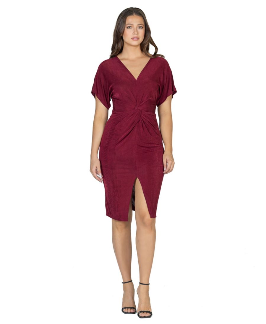 Женское платье с короткими рукавами, V-образным вырезом и разрезом спереди 24seven Comfort Apparel, Wine
Женское платье с короткими рукавами, V-образным вырезом и разрезом спереди 24seven Comfort Apparel, Wine