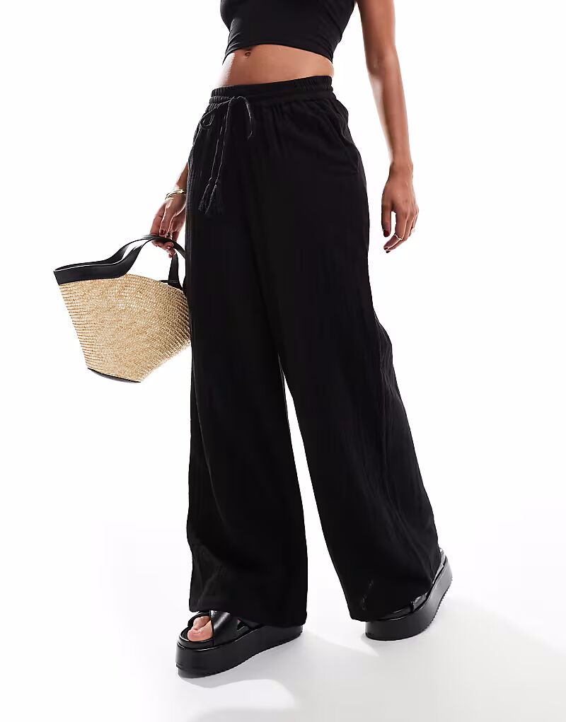 Пляжные брюки Accessorize широкого кроя черного цвета
Пляжные брюки Accessorize широкого кроя черного цвета