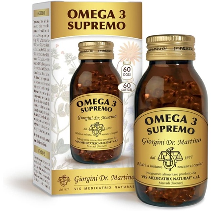 OMEGA 3 SUPREMO 60 Omega3 Softgel 700 мг DHA + EPA на капсулу 2-месячный запас 87 г Dr. Giorgini
OMEGA 3 SUPREMO 60 Omega3 Softgel 700 мг DHA + EPA на капсулу 2-месячный запас 87 г Dr. Giorgini