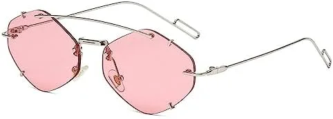 Солнцезащитные очки без оправы с многоугольной формой для женщин, очки с переносицей в стиле ретро, солнцезащитные очки с защитой от УФ-излучения UV400 MTZJH, Pink
Солнцезащитные очки без оправы с многоугольной формой для женщин, очки с переносицей в стиле ретро, солнцезащитные очки с защитой от УФ-излучения UV400 MTZJH, Pink