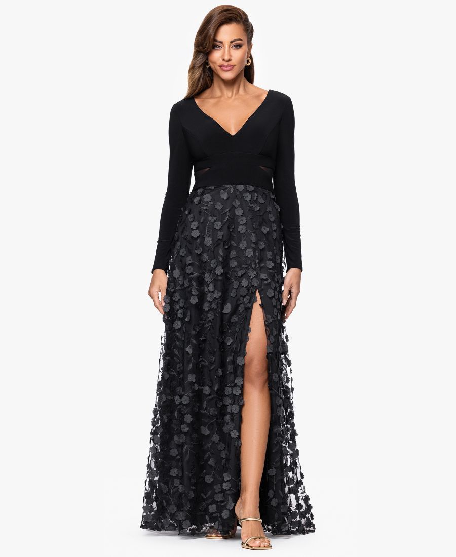 Женское платье с длинными рукавами и V-образным вырезом XSCAPE, Black
Женское платье с длинными рукавами и V-образным вырезом XSCAPE, Black