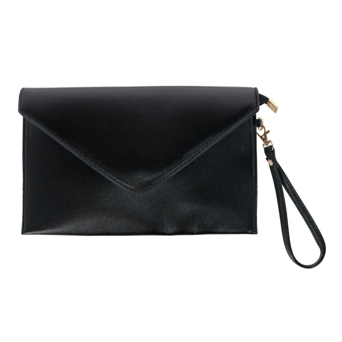 Женская глянцевая металлическая сумка-клатч с запястьем-конвертом CTM, черный
Женская глянцевая металлическая сумка-клатч с запястьем-конвертом CTM, черный