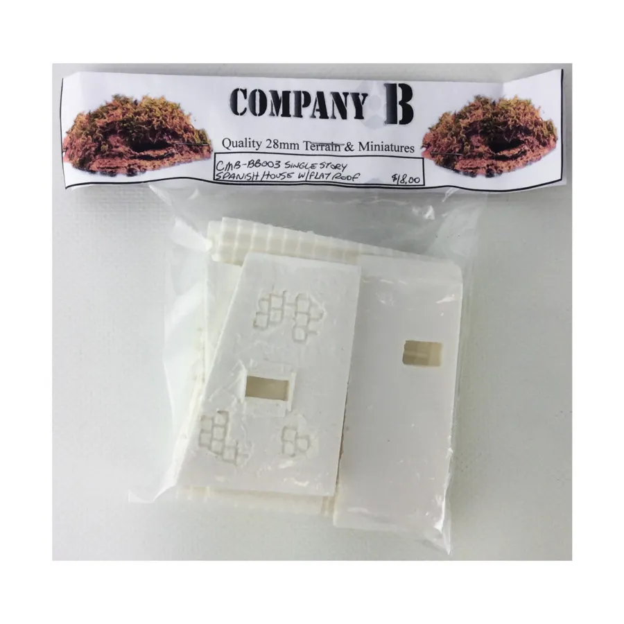 Одноэтажный испанский дом с плоской крышей, Terrain - Resin (28mm) (Company B)
Одноэтажный испанский дом с плоской крышей, Terrain - Resin (28mm) (Company B)